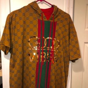 “GoodVibes”short sleeve hoodie⚡️❤️(not real gucci)